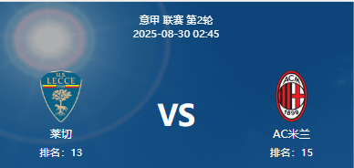 周五009 意甲 莱切 VS AC米兰