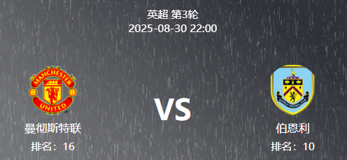 周六016 英超 曼联 VS 伯恩利