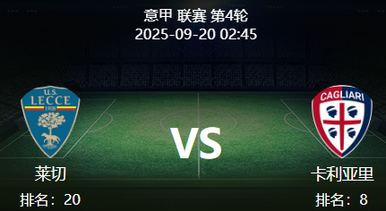 周五012 意甲 莱切 VS 卡利亚里